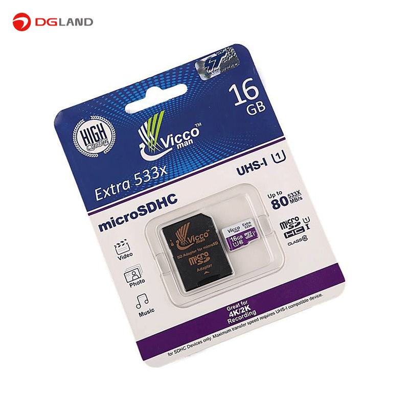 کارت حافظه microSDHC ویکو من مدل Extre 533X کلاس 10 استاندارد UHS-I U1 سرعت 80MBps ظرفیت 16 گیگابایت همراه با آداپتور SD