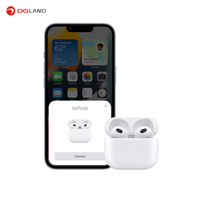 هدفون بلوتوثی اپل مدل AirPods 3 همراه با محفظه شارژ  (2022)