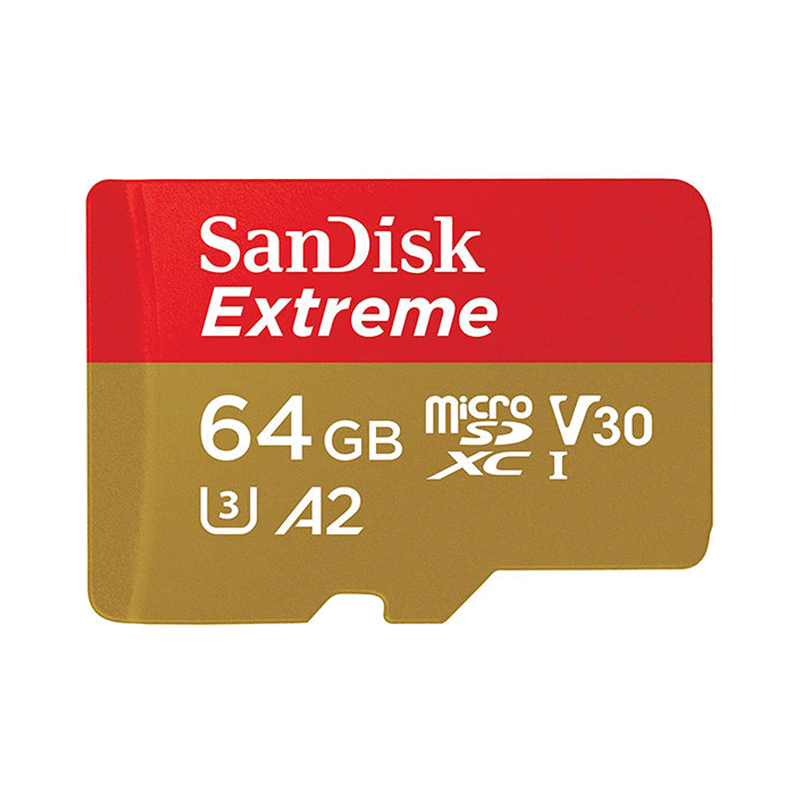 کارت حافظه microSDXC سن دیسک مدل Extreme کلاس A2 استاندارد UHS-I U3 سرعت 160MBps ظرفیت 64 گیگابایت